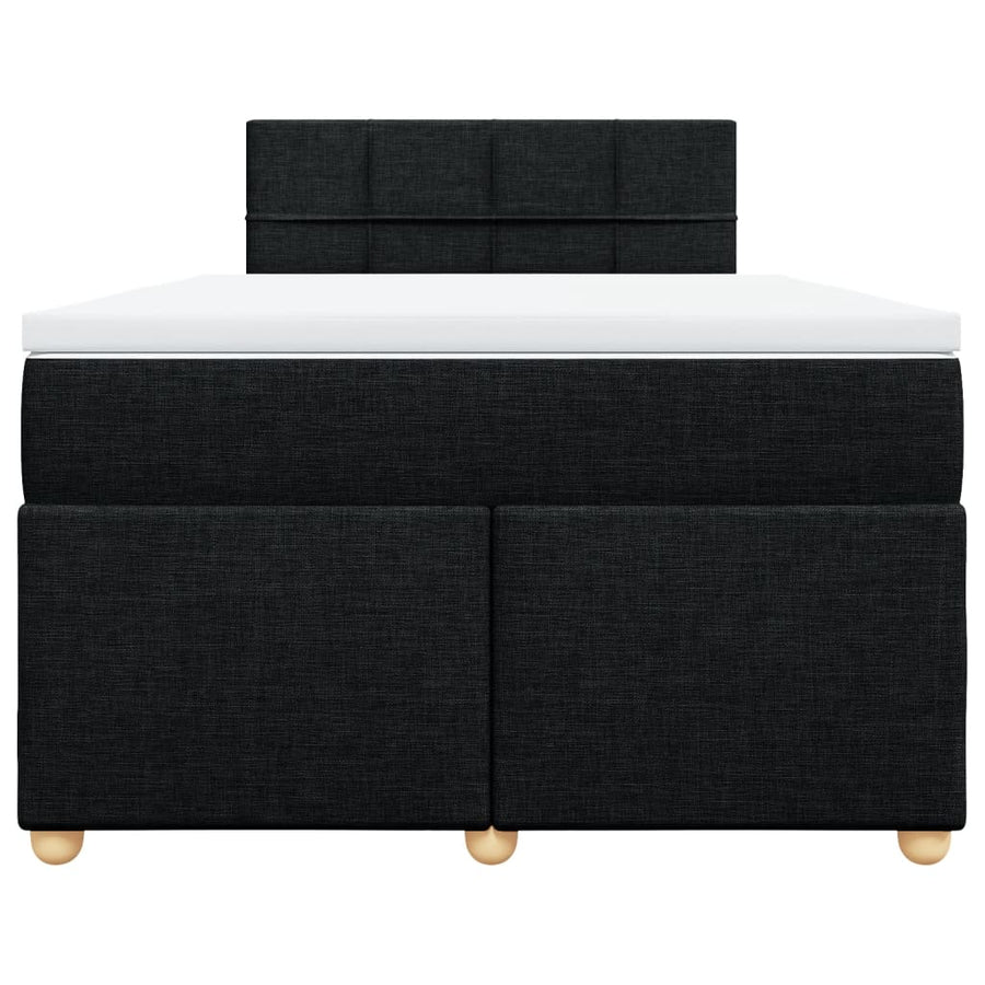 Boxspring met matras stof zwart 120x200 cm