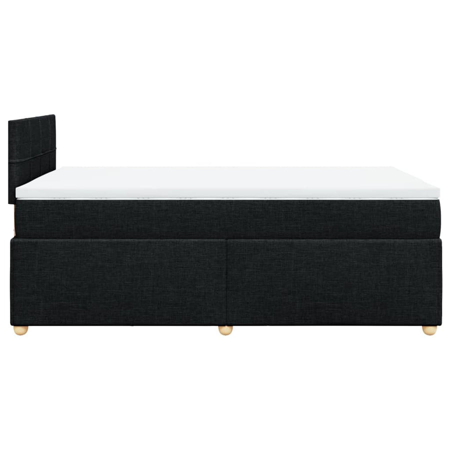 Boxspring met matras stof zwart 120x200 cm