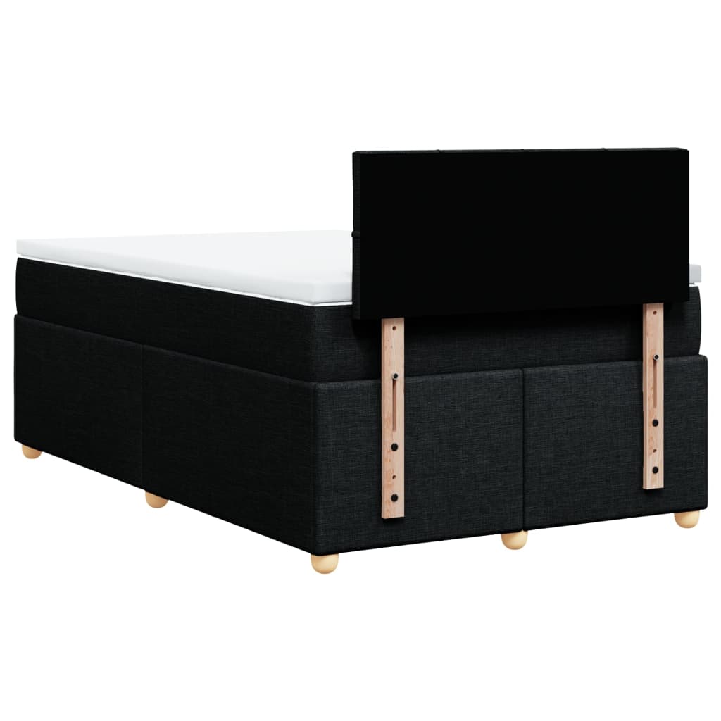 Boxspring met matras stof zwart 120x200 cm