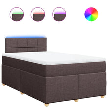 Boxspring met matras stof donkerbruin 120x200 cm