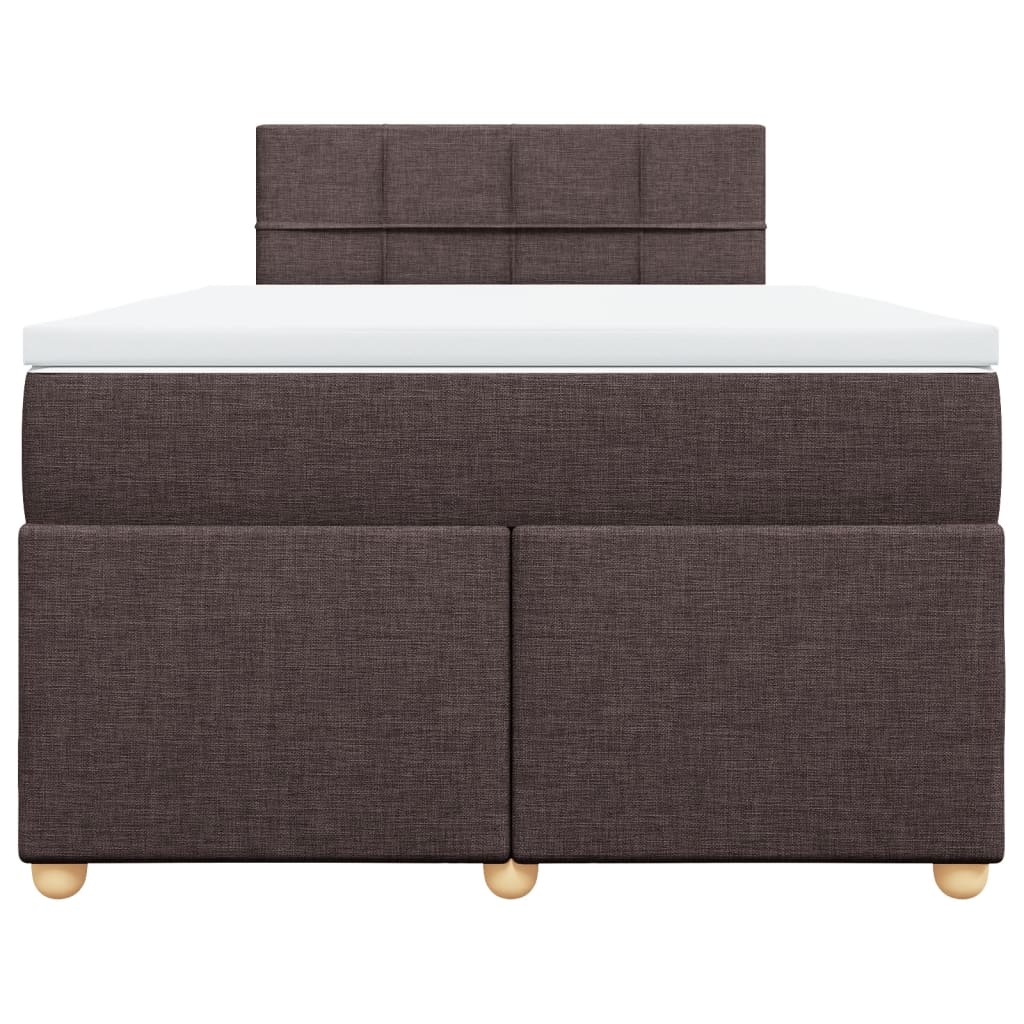Boxspring met matras stof donkerbruin 120x200 cm