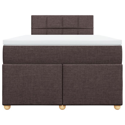 Boxspring met matras stof donkerbruin 120x200 cm