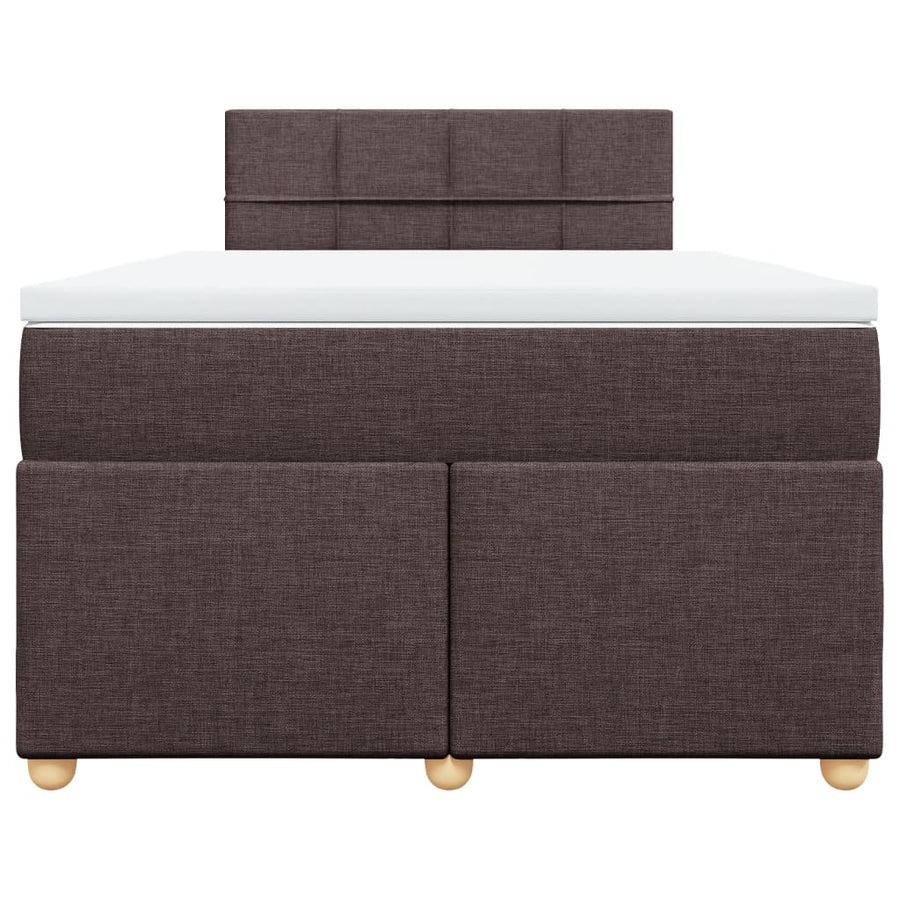 Boxspring met matras stof donkerbruin 120x200 cm