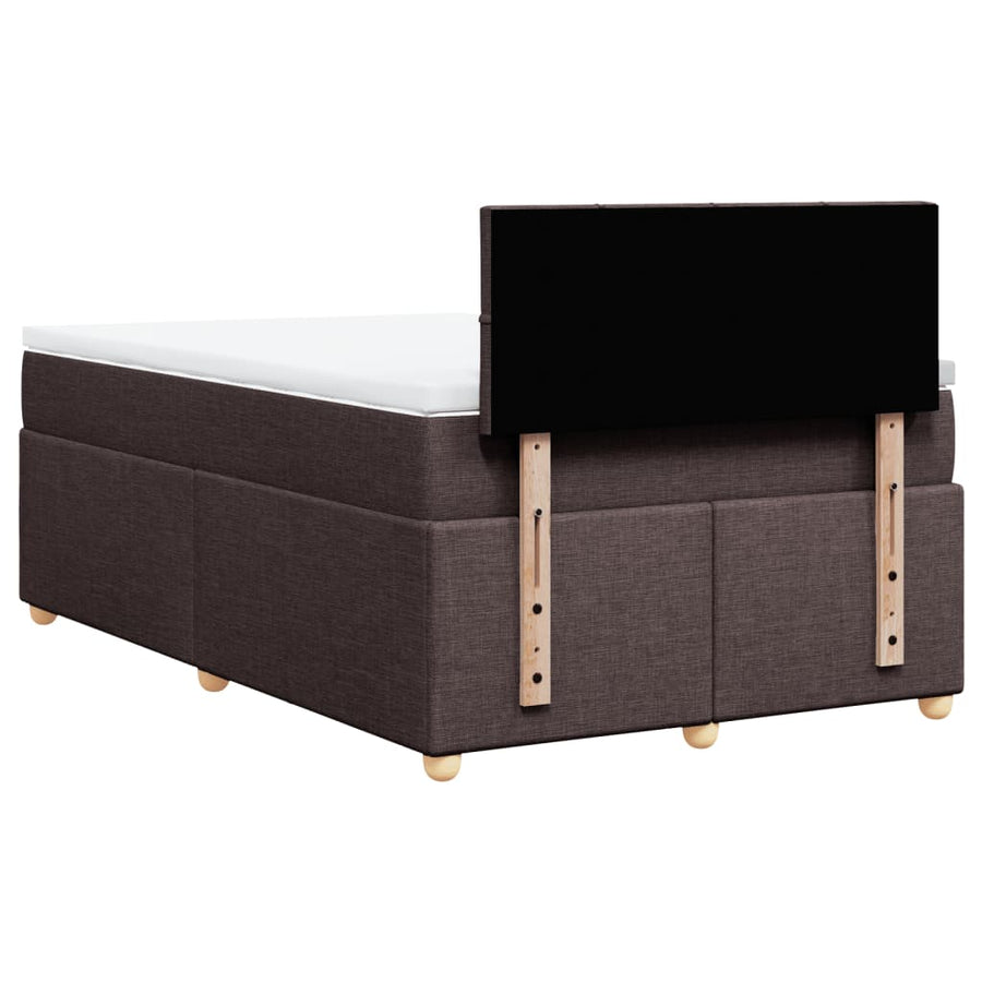 Boxspring met matras stof donkerbruin 120x200 cm