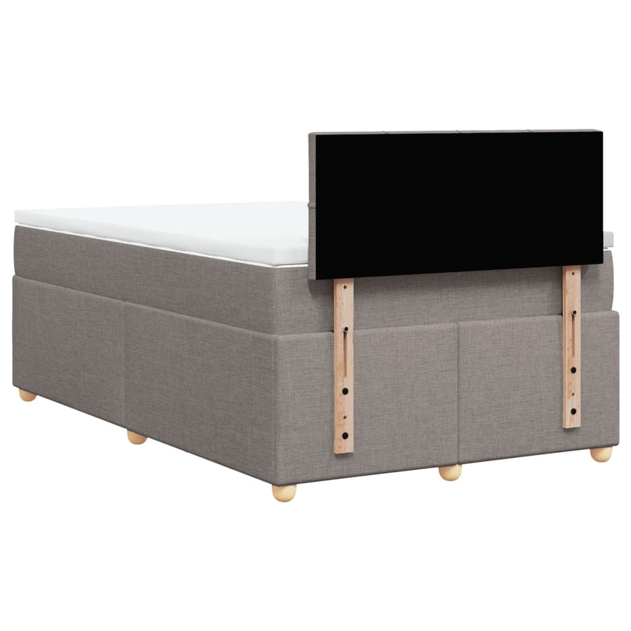 Boxspring met matras stof taupe 120x200 cm