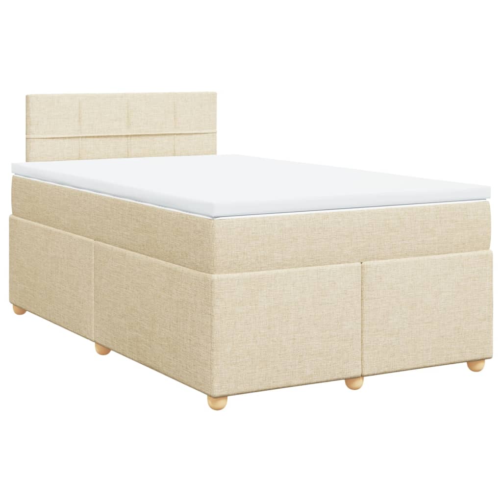 Boxspring met matras stof crèmekleurig 120x200 cm