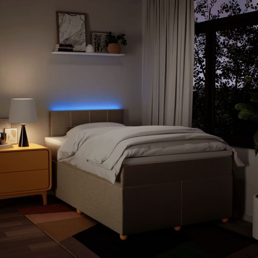 Boxspring met matras stof crèmekleurig 120x200 cm