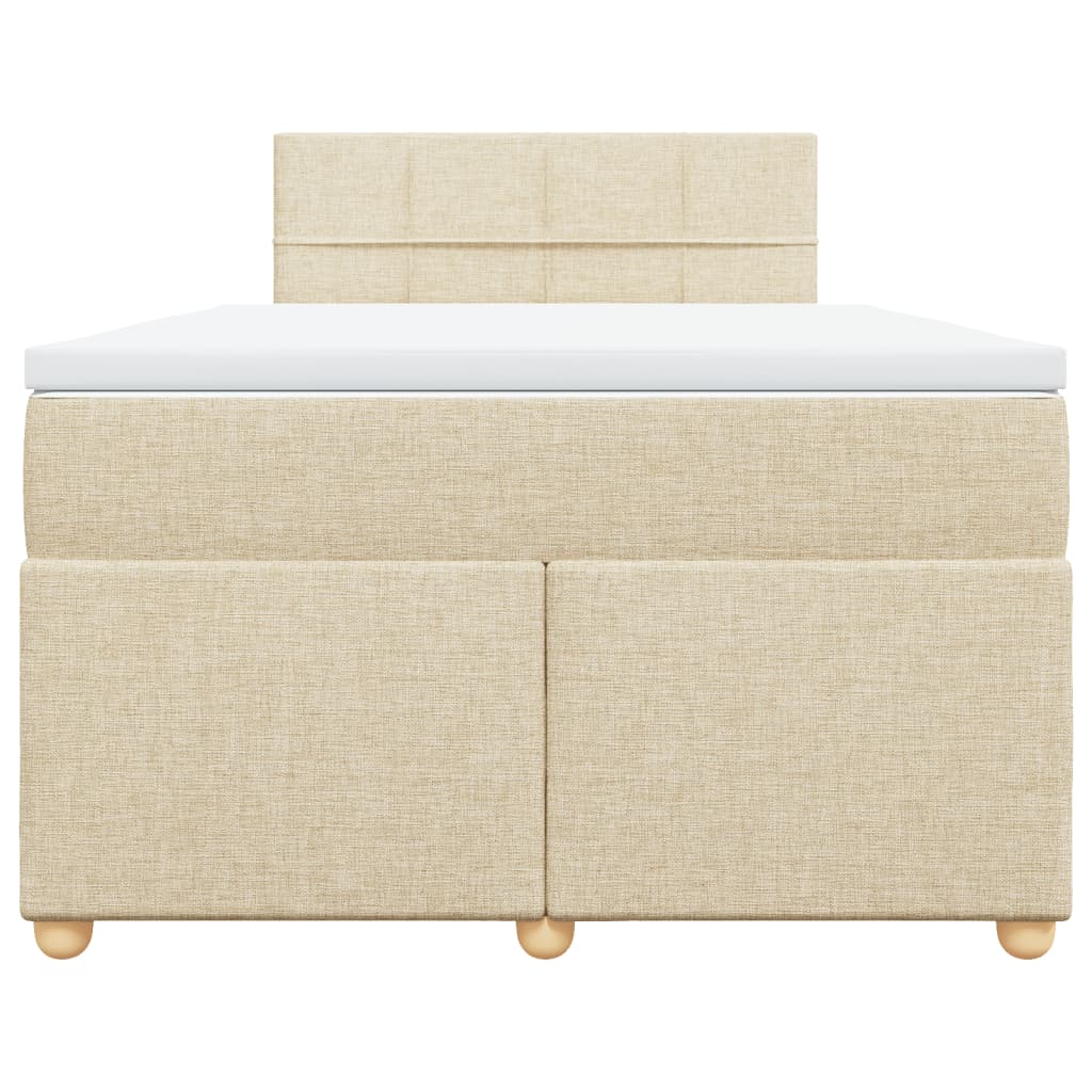 Boxspring met matras stof crèmekleurig 120x200 cm