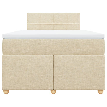 Boxspring met matras stof crèmekleurig 120x200 cm