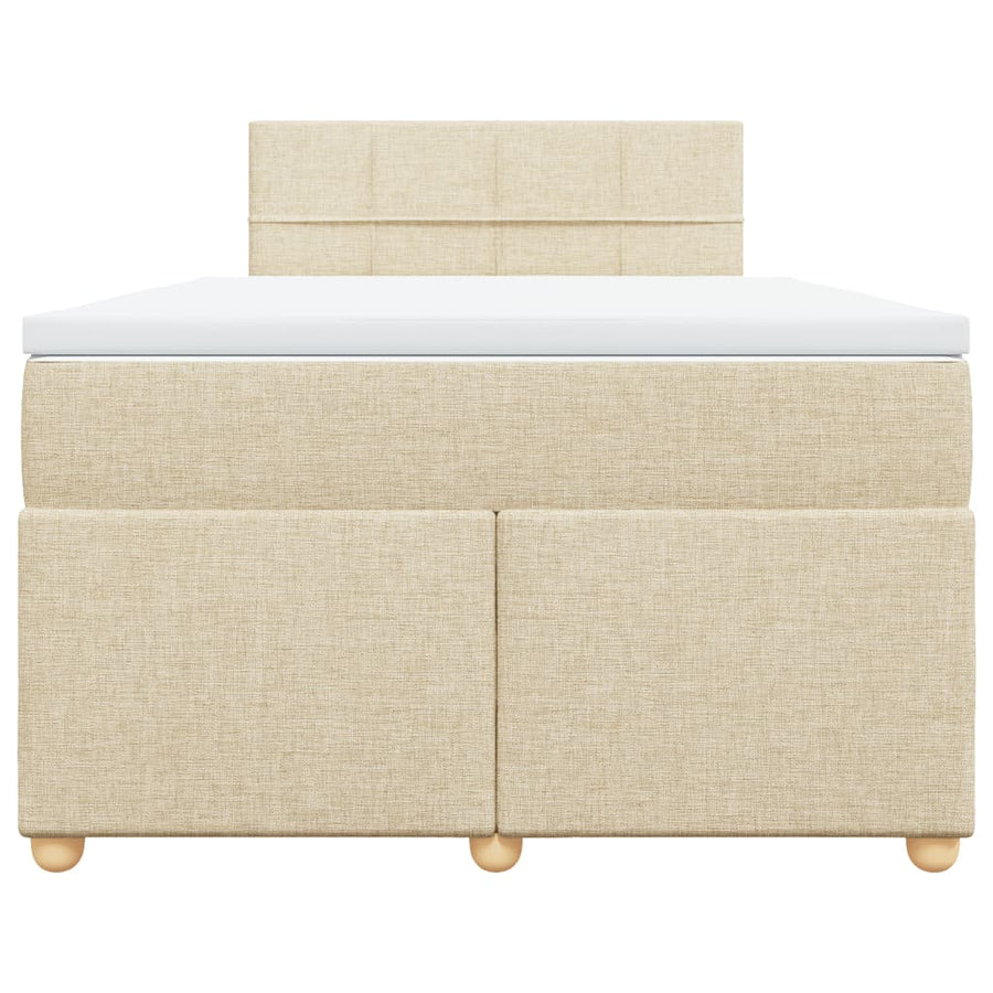 Boxspring met matras stof crèmekleurig 120x200 cm