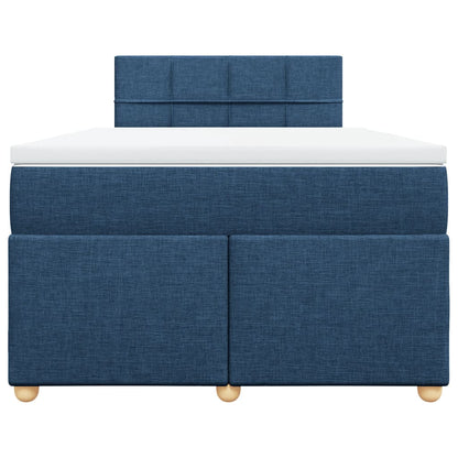 Boxspring met matras stof blauw 120x200 cm