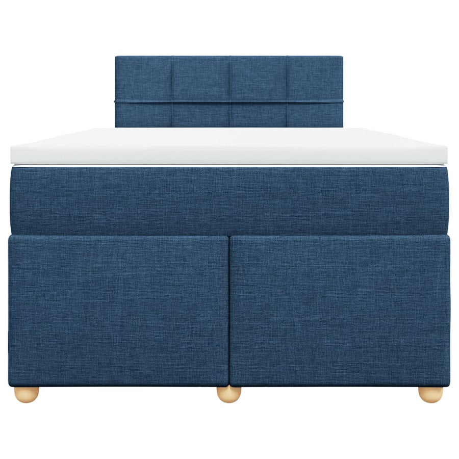 Boxspring met matras stof blauw 120x200 cm