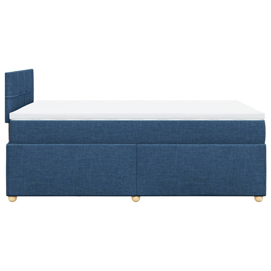 Boxspring met matras stof blauw 120x200 cm