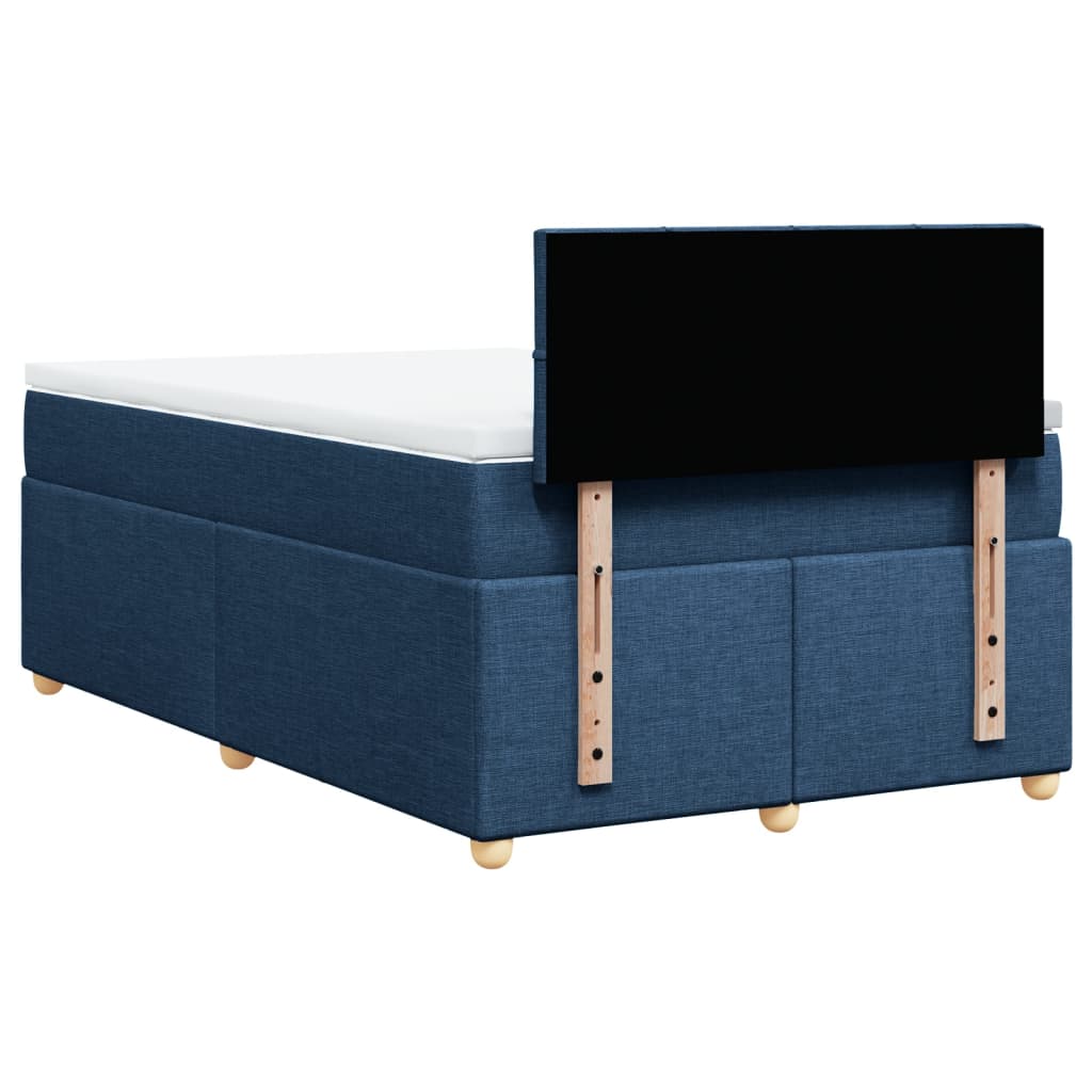 Boxspring met matras stof blauw 120x200 cm