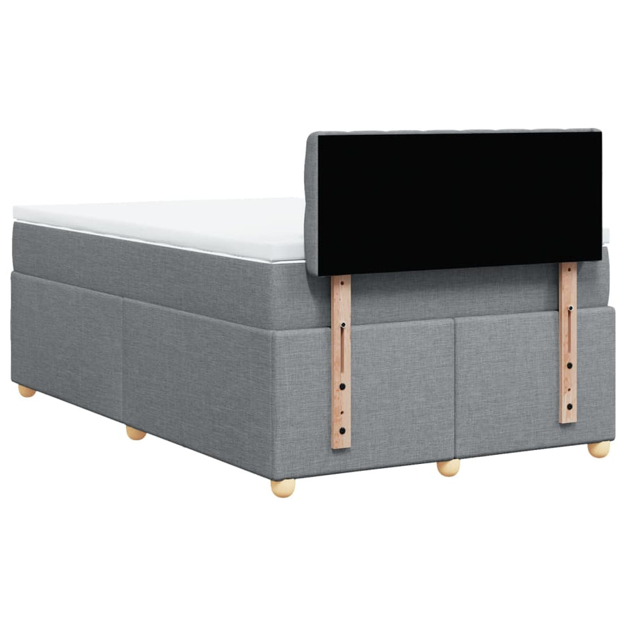 Boxspring met matras stof lichtgrijs 120x200 cm