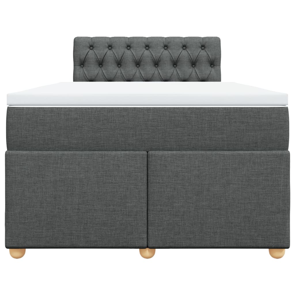 Boxspring met matras stof donkergrijs 120x200 cm