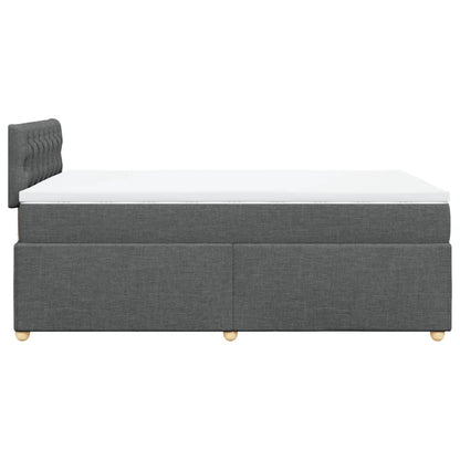Boxspring met matras stof donkergrijs 120x200 cm