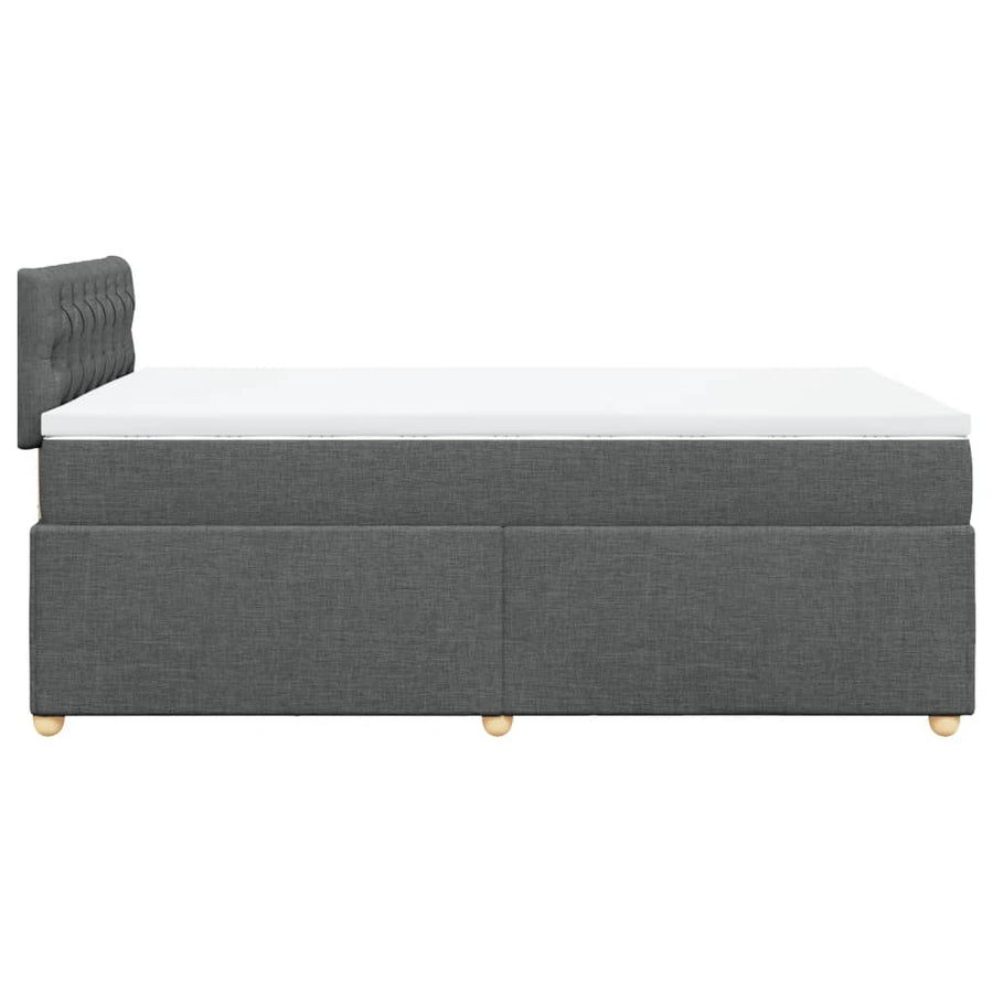 Boxspring met matras stof donkergrijs 120x200 cm