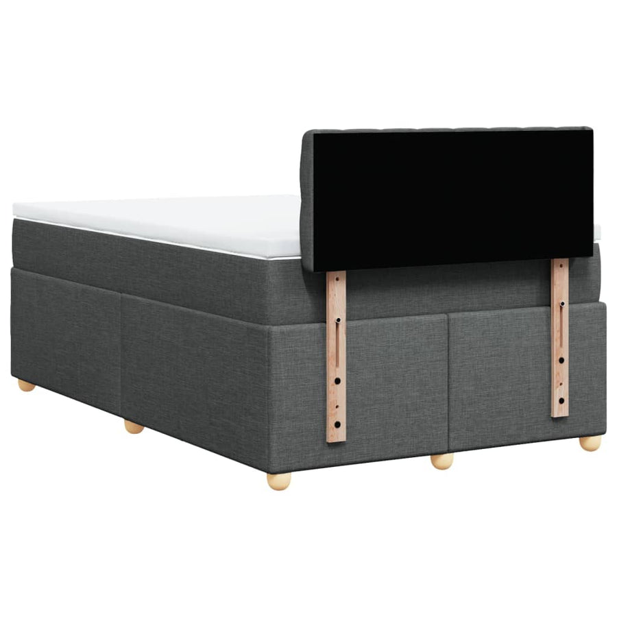 Boxspring met matras stof donkergrijs 120x200 cm