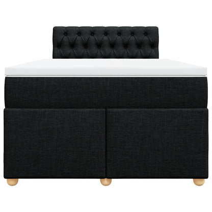 Boxspring met matras stof zwart 120x200 cm