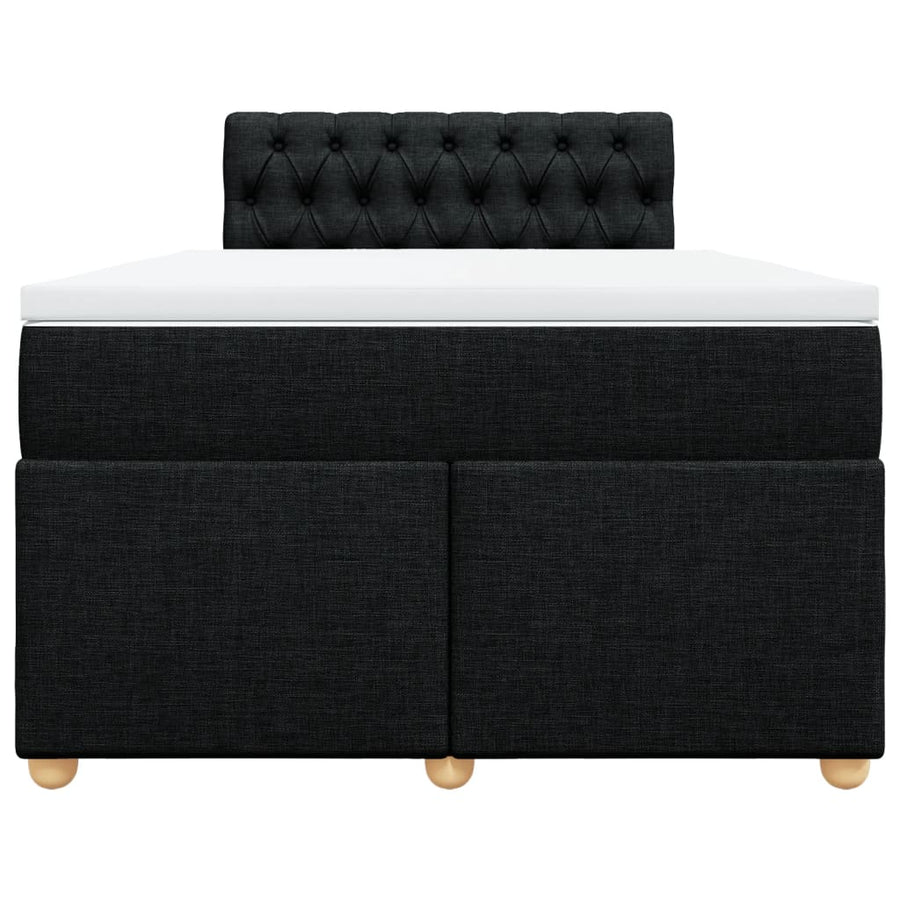 Boxspring met matras stof zwart 120x200 cm