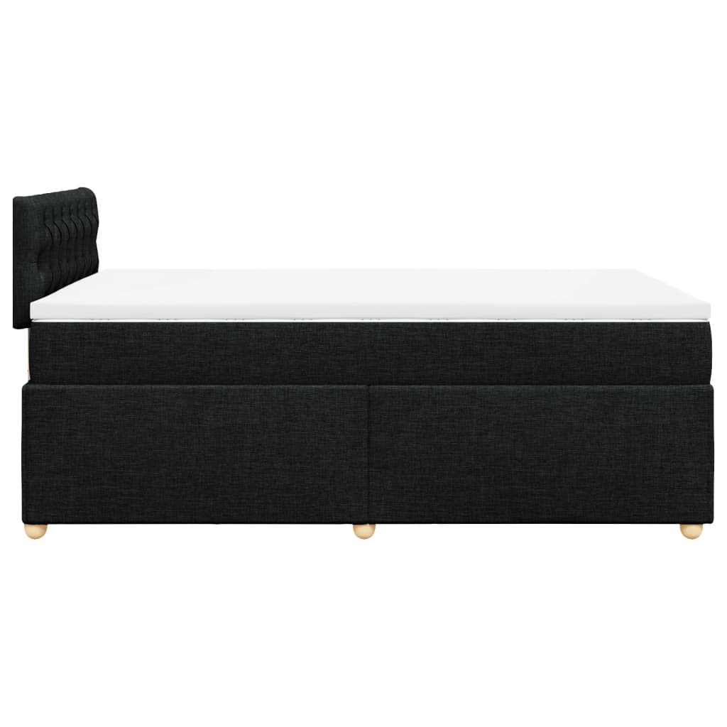 Boxspring met matras stof zwart 120x200 cm