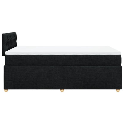Boxspring met matras stof zwart 120x200 cm