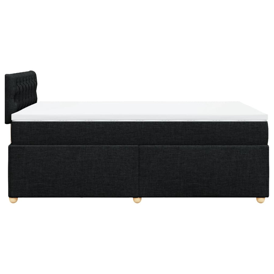 Boxspring met matras stof zwart 120x200 cm