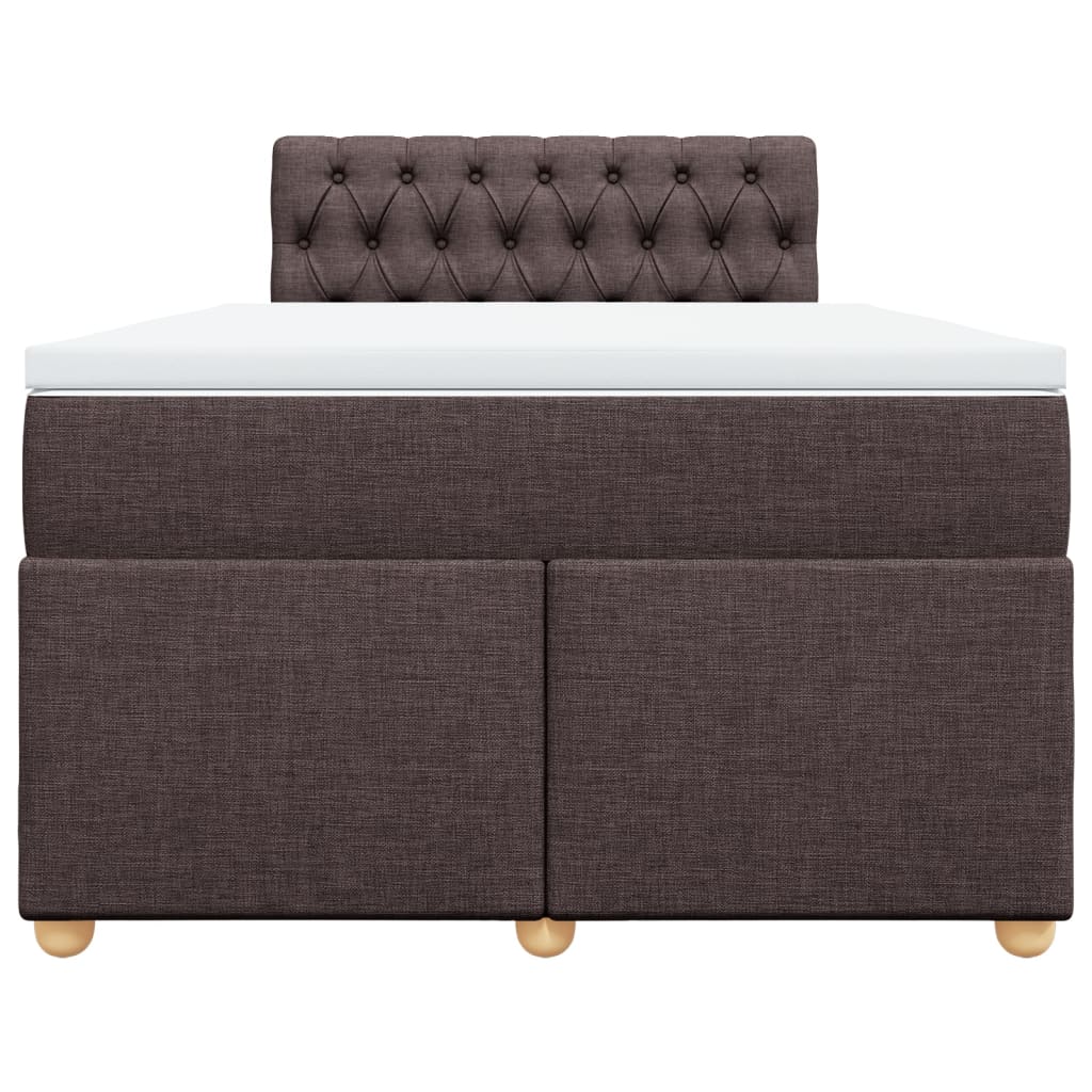 Boxspring met matras stof donkerbruin 120x200 cm