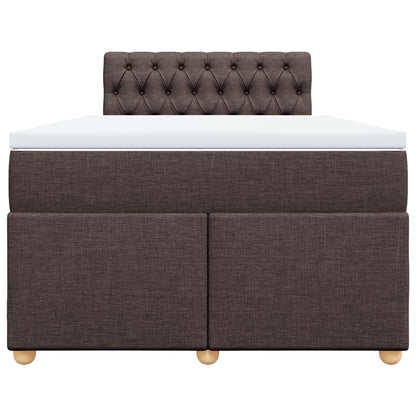 Boxspring met matras stof donkerbruin 120x200 cm