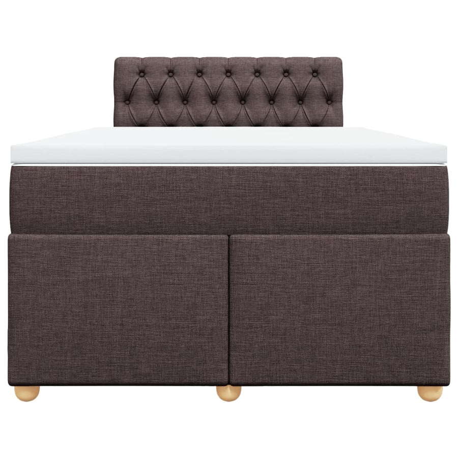 Boxspring met matras stof donkerbruin 120x200 cm