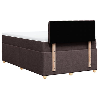 Boxspring met matras stof donkerbruin 120x200 cm