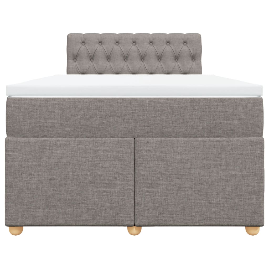 Boxspring met matras stof taupe 120x200 cm