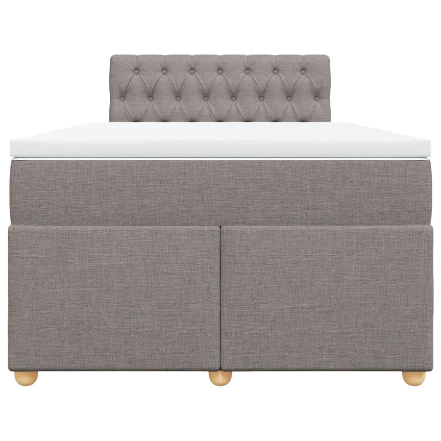 Boxspring met matras stof taupe 120x200 cm