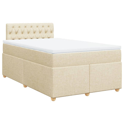 Boxspring met matras stof crèmekleurig 120x200 cm