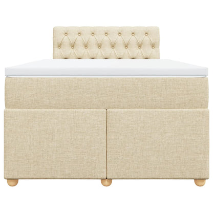 Boxspring met matras stof crèmekleurig 120x200 cm