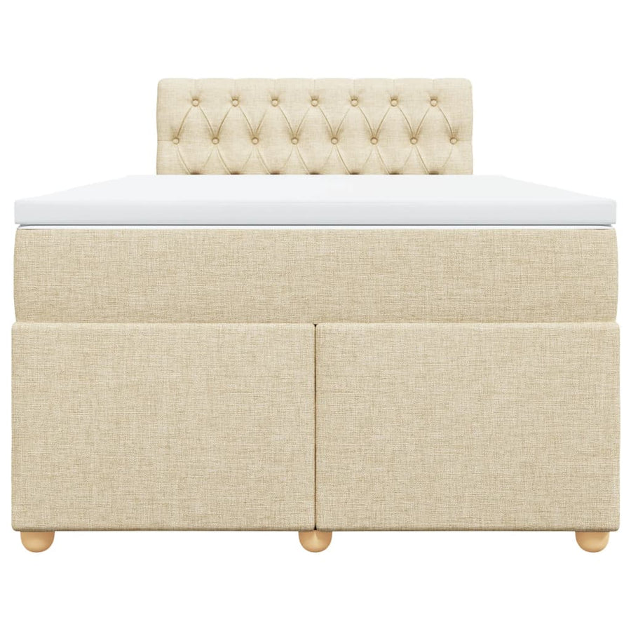Boxspring met matras stof crèmekleurig 120x200 cm