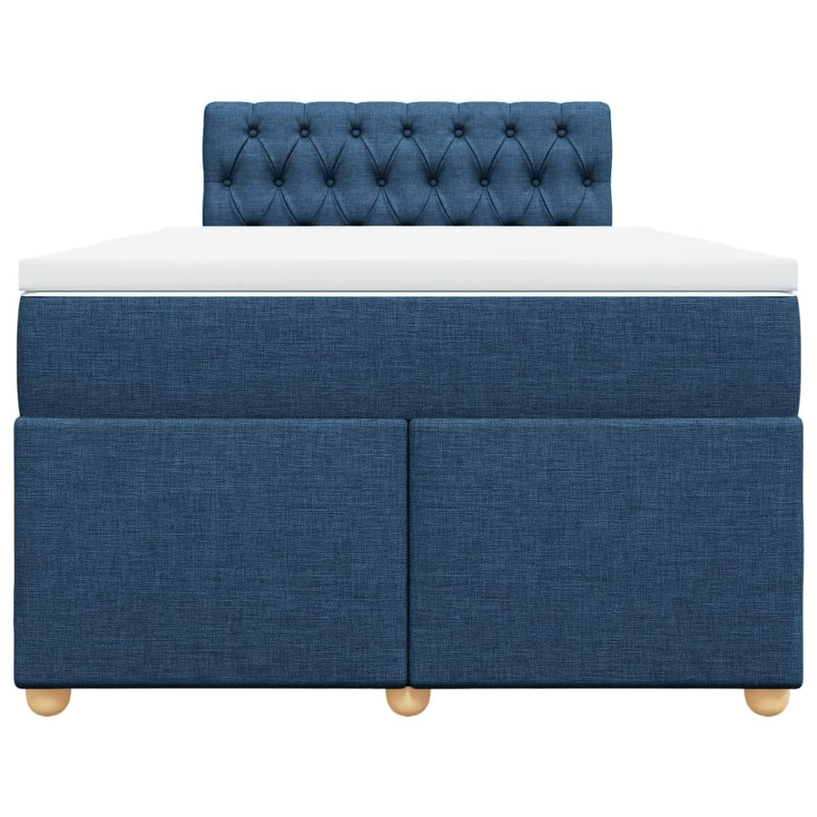 Boxspring met matras stof blauw 120x200 cm
