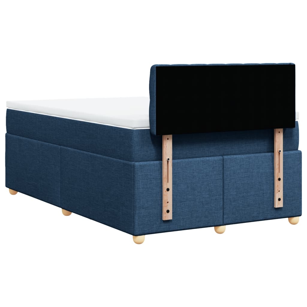 Boxspring met matras stof blauw 120x200 cm