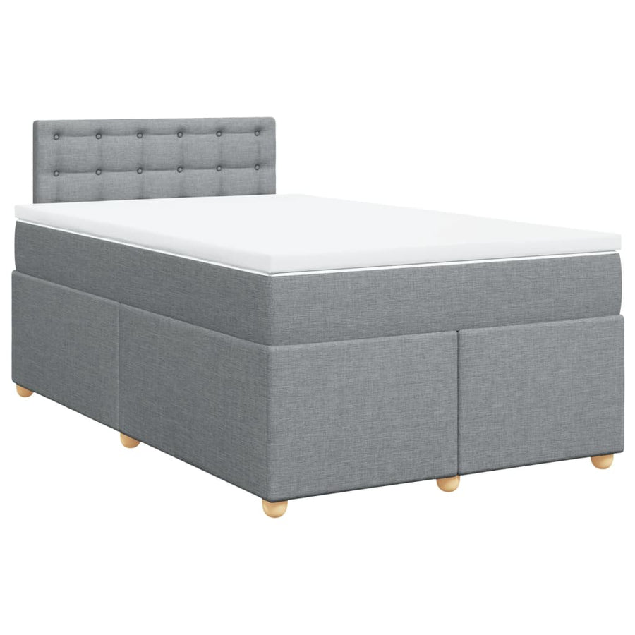 Boxspring met matras stof lichtgrijs 120x200 cm