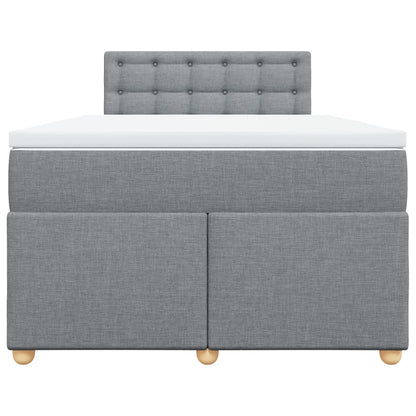 Boxspring met matras stof lichtgrijs 120x200 cm