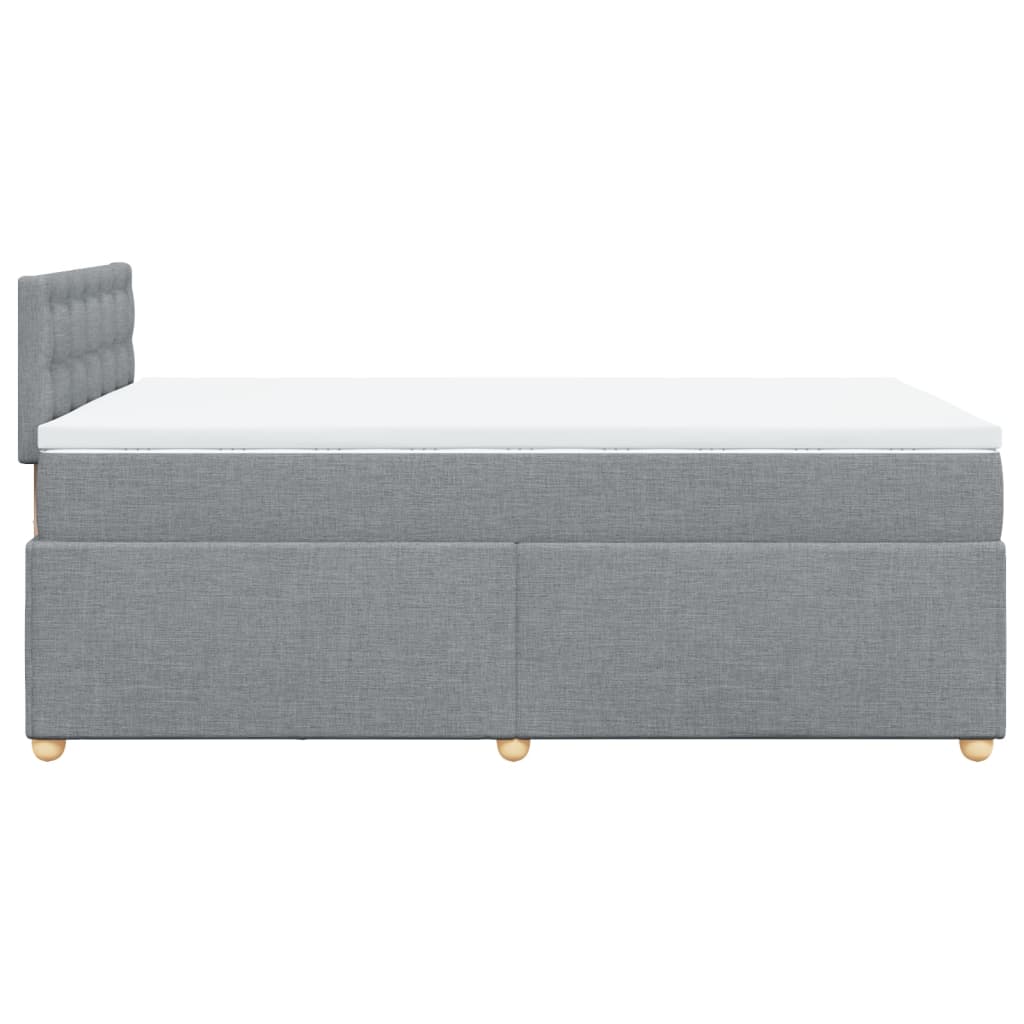 Boxspring met matras stof lichtgrijs 120x200 cm