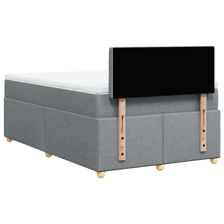 Boxspring met matras stof lichtgrijs 120x200 cm