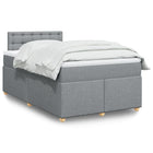 Boxspring met matras stof lichtgrijs 120x200 cm