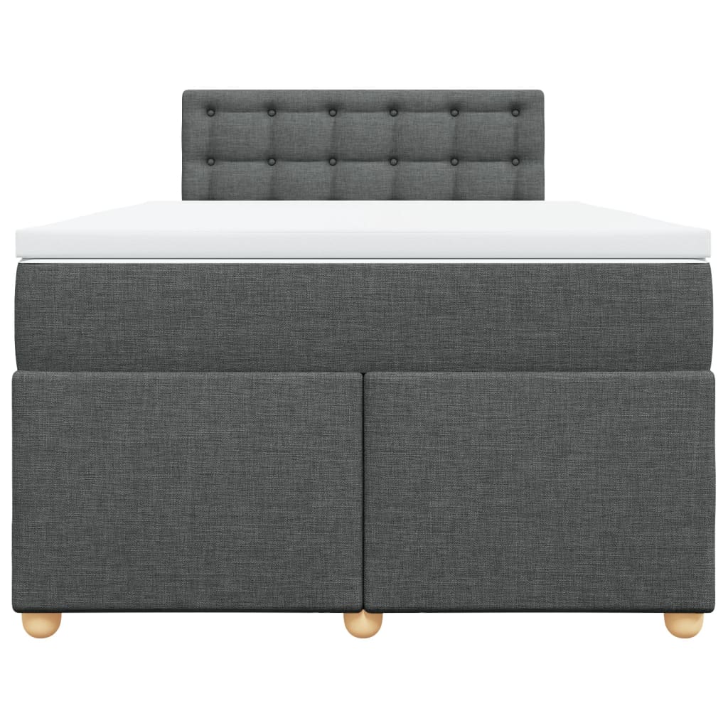 Boxspring met matras stof donkergrijs 120x200 cm
