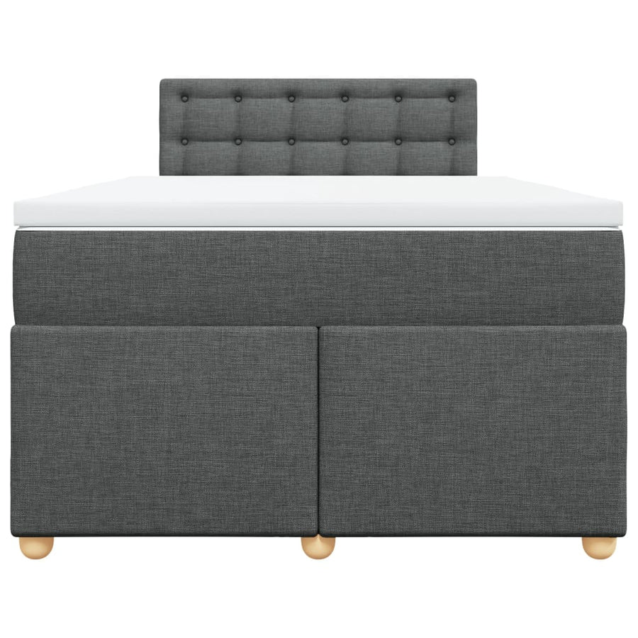 Boxspring met matras stof donkergrijs 120x200 cm