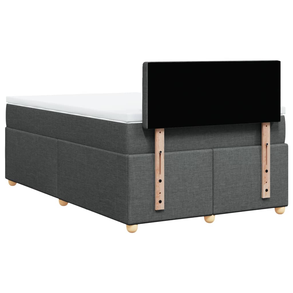 Boxspring met matras stof donkergrijs 120x200 cm