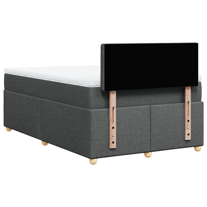 Boxspring met matras stof donkergrijs 120x200 cm