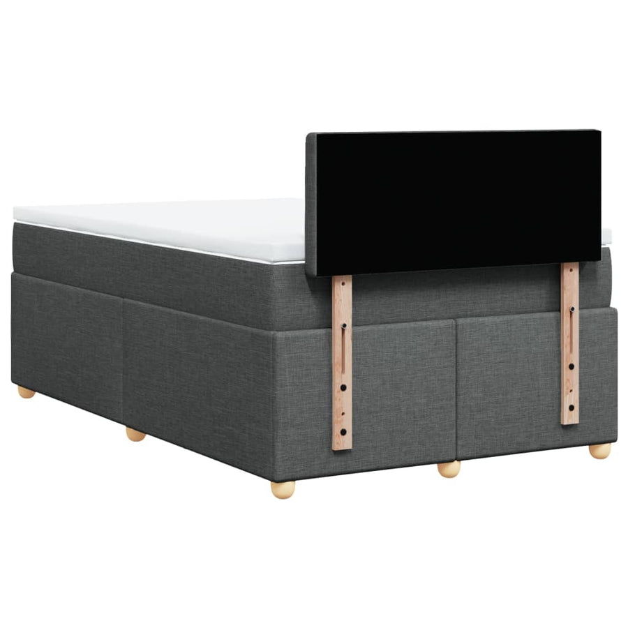 Boxspring met matras stof donkergrijs 120x200 cm