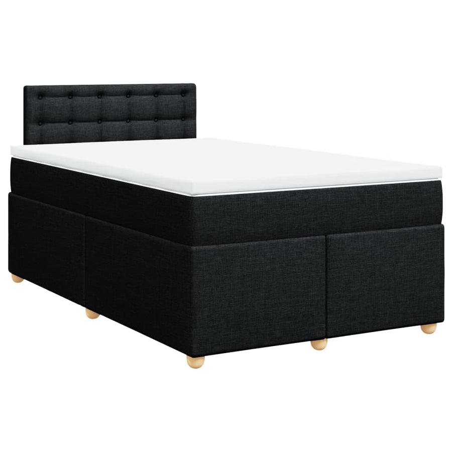 Boxspring met matras stof zwart 120x200 cm